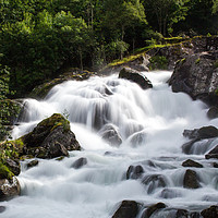 Buy canvas prints of  Waterfalls at Geiranger fjord, Norway by Stewart Nicolaou