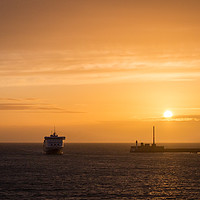 Buy canvas prints of Sunset on the Port of Le Harve by Stewart Nicolaou