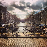 Buy canvas prints of Amsterdam Canal by Lindsay Read