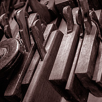 Buy canvas prints of Old woodworking Moulding plane tools by Colin Brittain