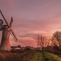 Buy canvas prints of Thurne Windmill Sunset River Thurne by James Taylor
