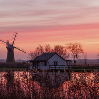 Buy canvas prints of Thurne Windmill Sunset River Thurne by James Taylor