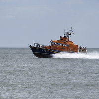 Buy canvas prints of RNLI Gorleston Lifeboat At Speed Samarbeta by James Taylor