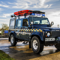 Buy canvas prints of Hemsby Broads Rescue Landrover and Trailer Norfolk by James Taylor