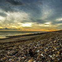 Buy canvas prints of Worthing Seafront Sunset by David Dumbell