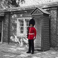 Buy canvas prints of Coldstream Guard at Clarence House by David Dumbell