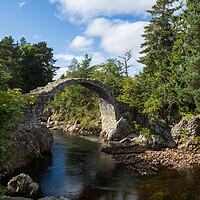 Buy canvas prints of The Old Packhorse Bridge, Carrbridge, Scotland. by Tommy Dickson