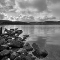 Buy canvas prints of Loch Ard Mono by Tommy Dickson