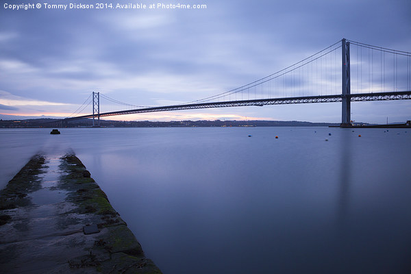 Tranquil Forth Road Bridge at Dusk Picture Board by Tommy Dickson