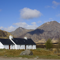 Buy canvas prints of Buachaille Etive Mor and Blackrock Cottage by Tommy Dickson