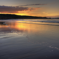 Buy canvas prints of Cayton Bay Sunset. by Tommy Dickson
