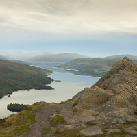 Buy canvas prints of Ben Aan and Loch Katrine. by Tommy Dickson