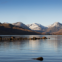 Buy canvas prints of Arrochar Alps Reflected on Loch Arklet by Tommy Dickson