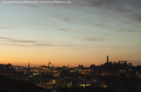 Majestic Edinburgh Cityscape at Dusk Picture Board by Tommy Dickson