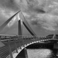 Buy canvas prints of Squiggly Bridge, Glasgow. by Tommy Dickson