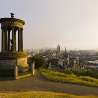Buy canvas prints of Sunset over Old Edinburgh by Tommy Dickson