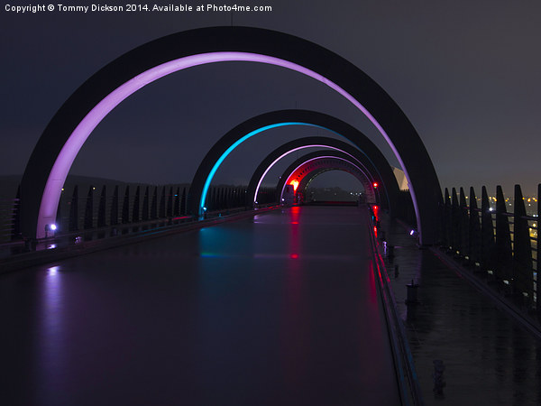 Falkirk Wheel at night Picture Board by Tommy Dickson