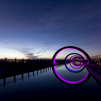Buy canvas prints of The Vibrant Reflections of Falkirk Wheel by Tommy Dickson