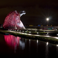 Buy canvas prints of The Kelpies. by Tommy Dickson