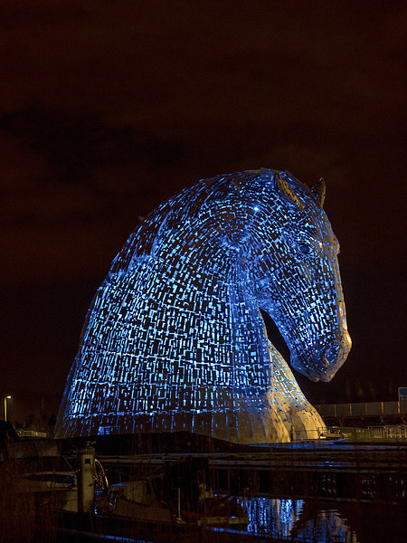 The Illuminated Beauty of The Kelpies Picture Board by Tommy Dickson