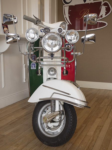 Iconic Italian Vespa Scooter Picture Board by Tommy Dickson