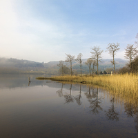 Buy canvas prints of Mist on Loch Ard by Tommy Dickson
