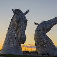 Buy canvas prints of The Kelpies, Falkirk. by Tommy Dickson