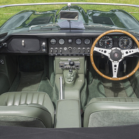 Buy canvas prints of Jaguar E Type Interior by Tommy Dickson