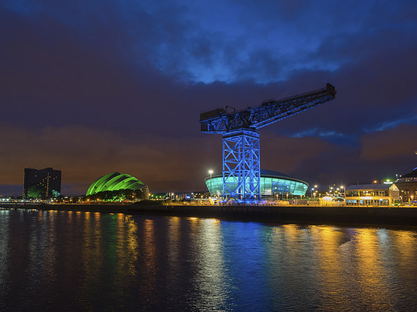 Glittering Glasgow Nightscape Picture Board by Tommy Dickson