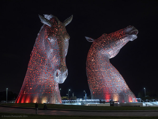 The Enchanting RedLit Kelpies Picture Board by Tommy Dickson