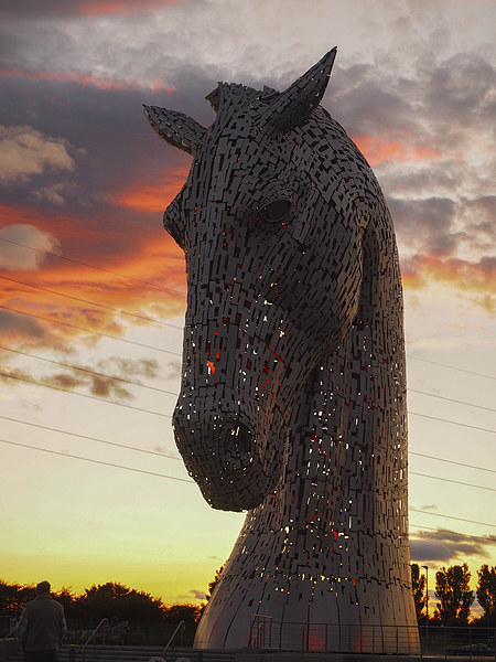  One of the magnificent Kelpie sculptures, near Fa Picture Board by Tommy Dickson