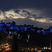 Buy canvas prints of  Edinburgh Castle at night. by Tommy Dickson