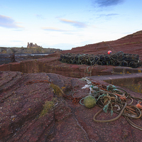 Buy canvas prints of  Seacliff harbour looking towards Tantallon Castle by Tommy Dickson