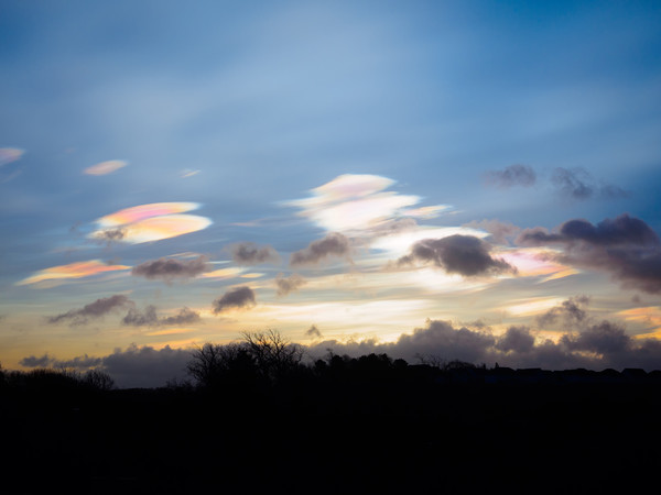 Nacreous Clouds above Falkirk, Scotland. Picture Board by Tommy Dickson