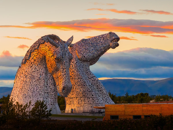 Sunset at the Kelpies. Picture Board by Tommy Dickson