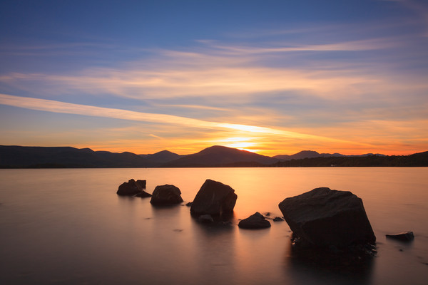 Sunset at Loch Lomond. Picture Board by Tommy Dickson