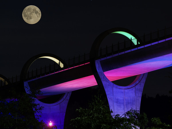 The Futuristic Falkirk Wheel Picture Board by Tommy Dickson
