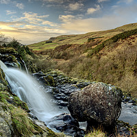 Buy canvas prints of Loup of Fintry waterfall in Central Scotland. by Tommy Dickson