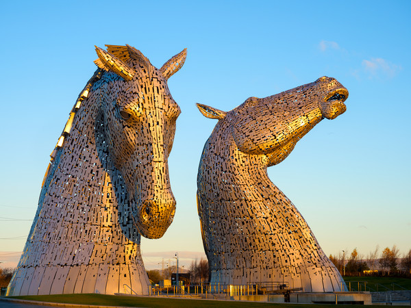 Sunrise at the Kelpies Picture Board by Tommy Dickson