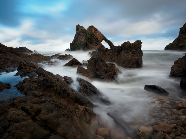 Dramatic Bow Fiddle Rock Seascape Picture Board by Tommy Dickson