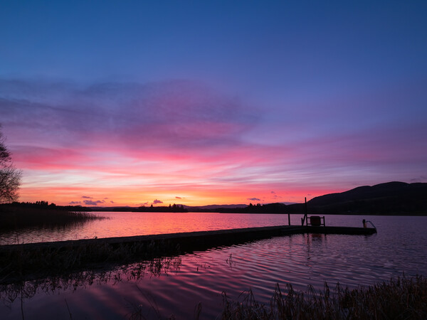 Lake of Menteith Sunset Picture Board by Tommy Dickson