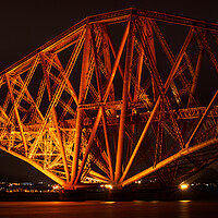 Buy canvas prints of Forth Bridge at night. by Tommy Dickson