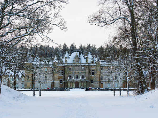 Callendar House, Falkirk in the snow.  Picture Board by Tommy Dickson