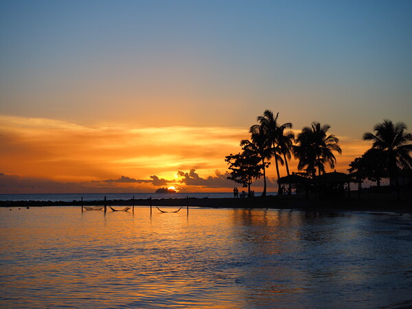 Captivating St Lucia Sunset Picture Board by Tommy Dickson