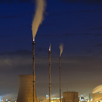Buy canvas prints of Petrochemical Industry at night. by Tommy Dickson