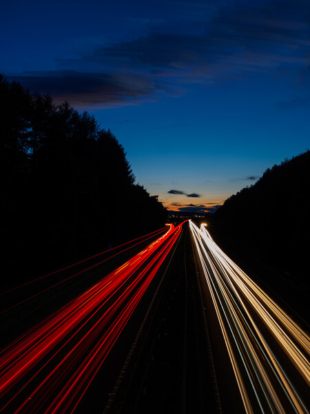 Motorway Light Trails. Picture Board by Tommy Dickson