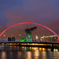 Buy canvas prints of Clyde Arc at night, Glasgow, Scotland. by Tommy Dickson