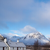 Buy canvas prints of Black Rock Cottage and Buachaille Etive Mor. by Tommy Dickson