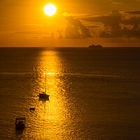 Buy canvas prints of Caribbean Sunset - Saint Lucia. by Tommy Dickson