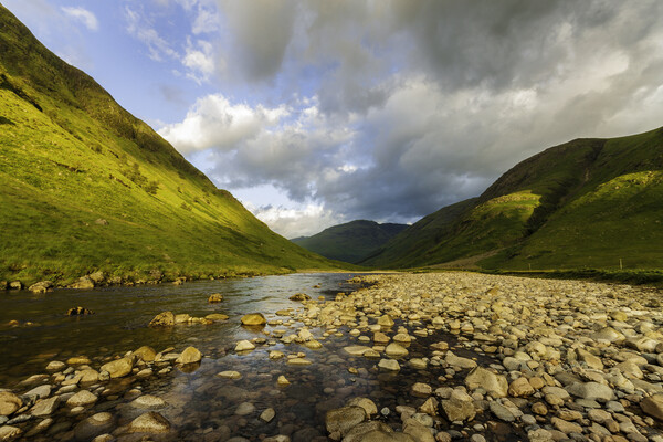 Glen Etive, Scotland at sunrise.  Picture Board by Tommy Dickson